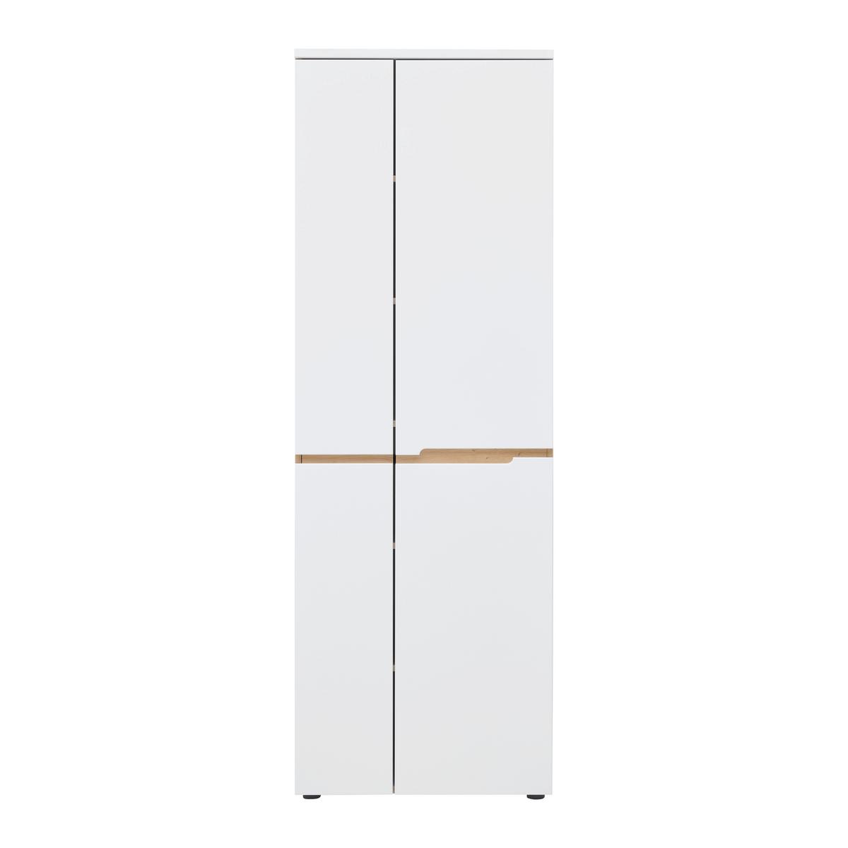 Garderobenschrank Dallas Weiß/Eiche Artisan - Schwarz/Weiß, MODERN, Holzwerkstoff/Kunststoff (65/192/38cm) - Mömax