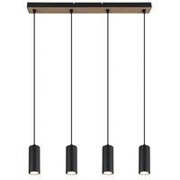 Hängeleuchte Robby max. 35 Watt - Schwarz, Design, Holzwerkstoff/Metall (65/6/120cm) - Globo
