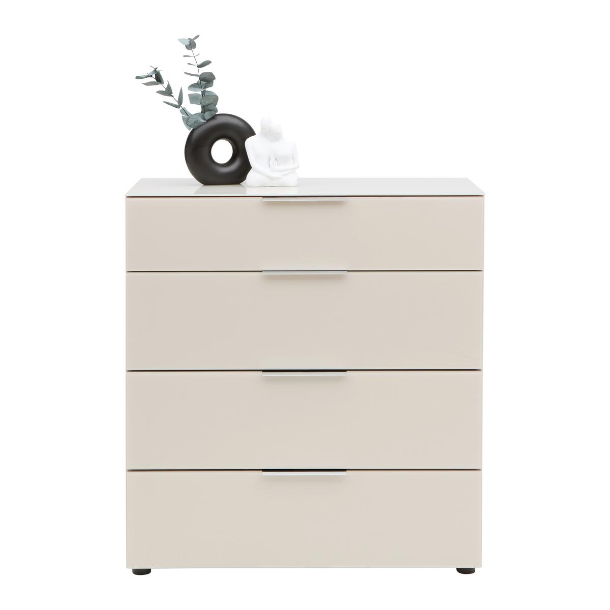 Kommode Siena Kaschmir - Chromfarben/Kaschmir, Modern, Glas/Holzwerkstoff (90/99/40cm) - Mömax