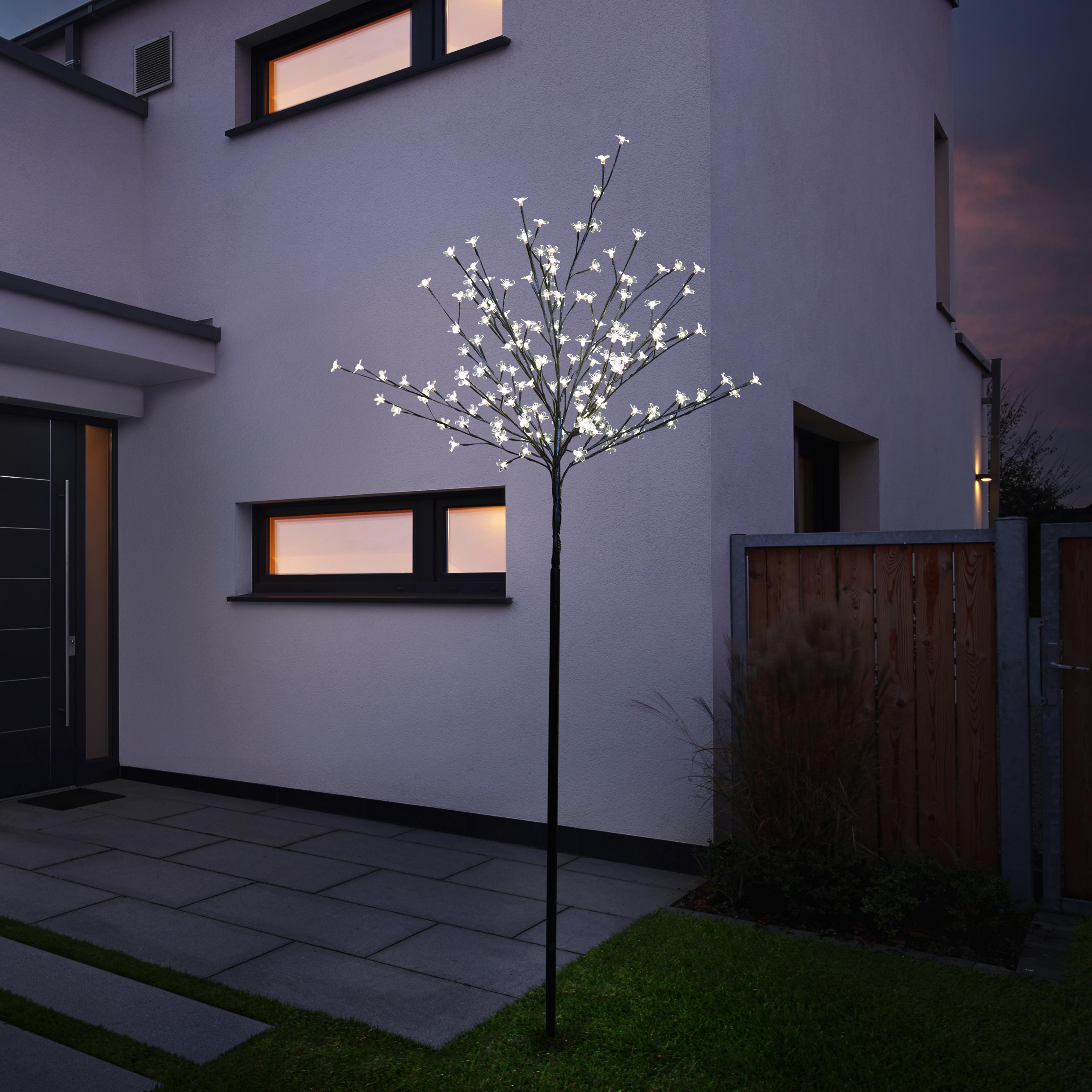 Dekobaum Joul mit 160 Kirschblüten - LEDs H ca.167cm - Schwarz, KONVENTIONELL, Metall (167cm) - Bessagi Home