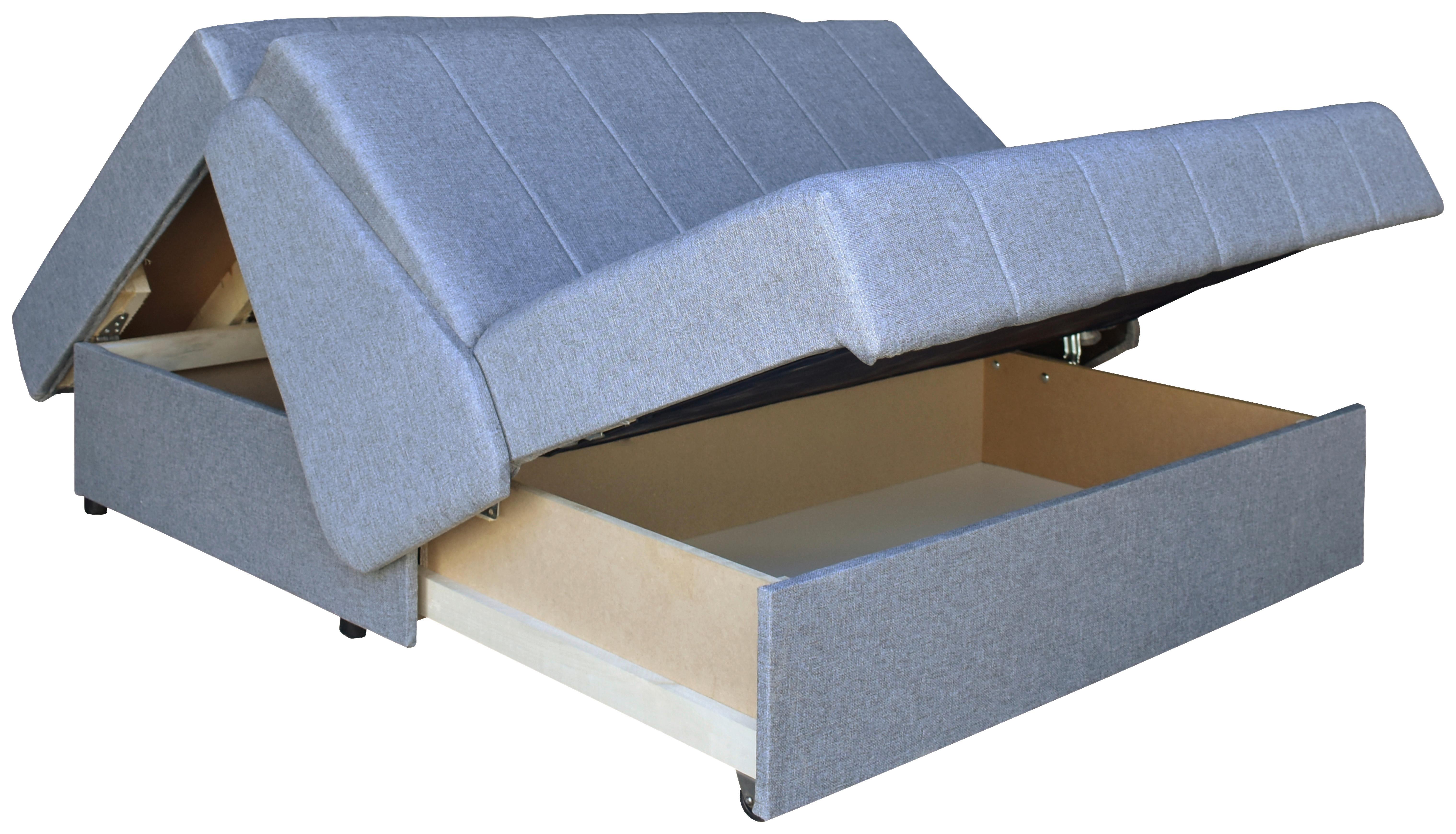 Dvosjed Na Razvlačenje Salsa - siva/crna, Moderno, drvni materijal/drvo (125/90/100cm) - Based