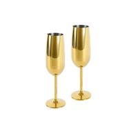 KOMPLET SZKŁA STOŁOWEGO GUILIANA - kolor złoty, Modern, metal