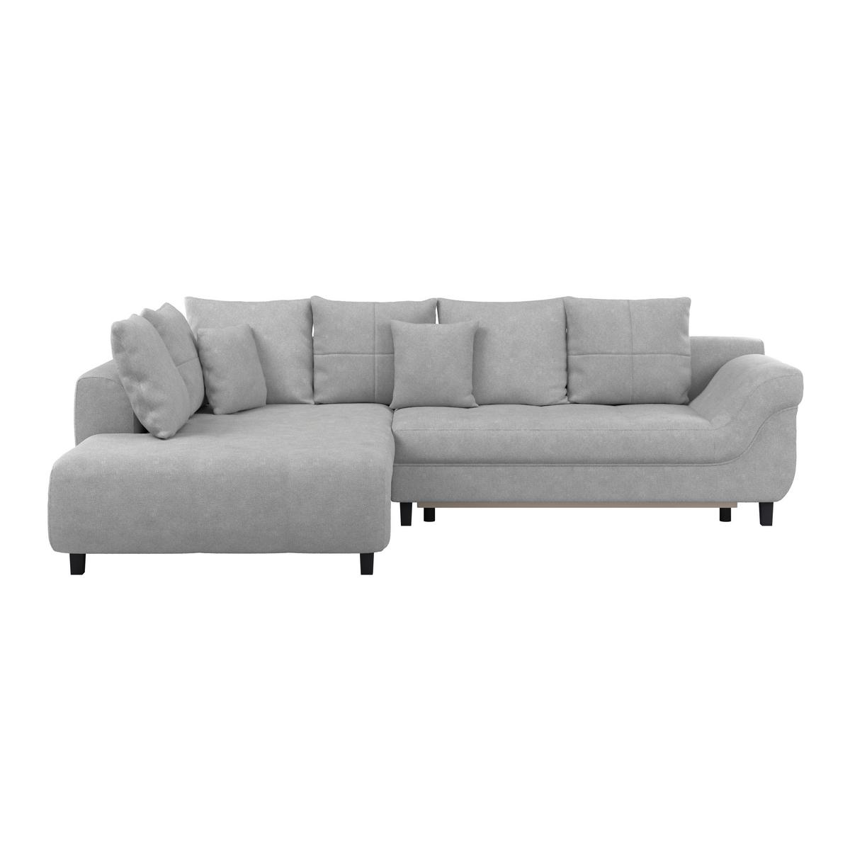 Kutna Garnitura Mendoza - srebrne boje/crna, Design, tekstil/drvo (197/309cm) - Modern Living