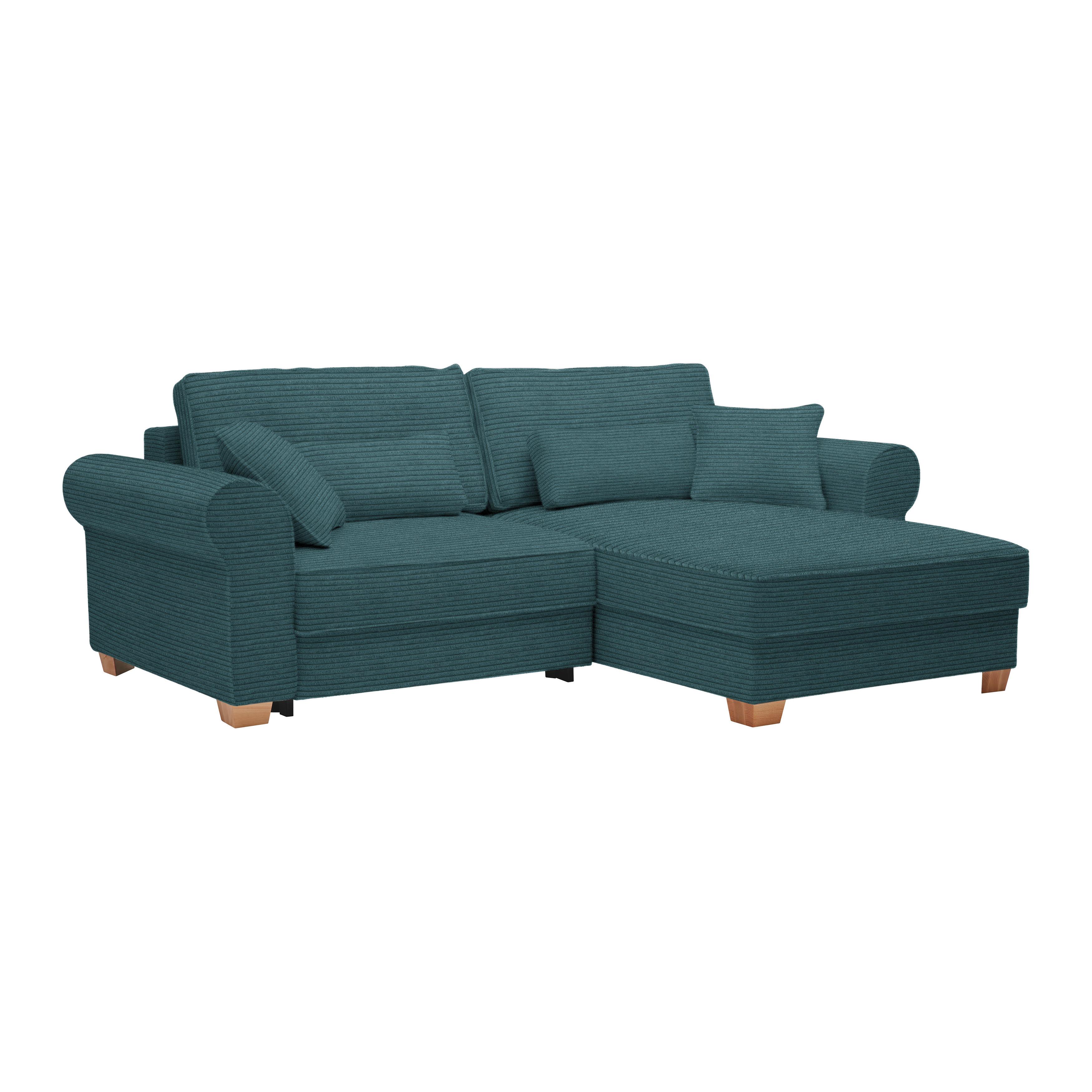 Wohnlandschaft Angelo Petrol - Petrol, MODERN, Holz/Holzwerkstoff (255/92/185cm) - Mömax