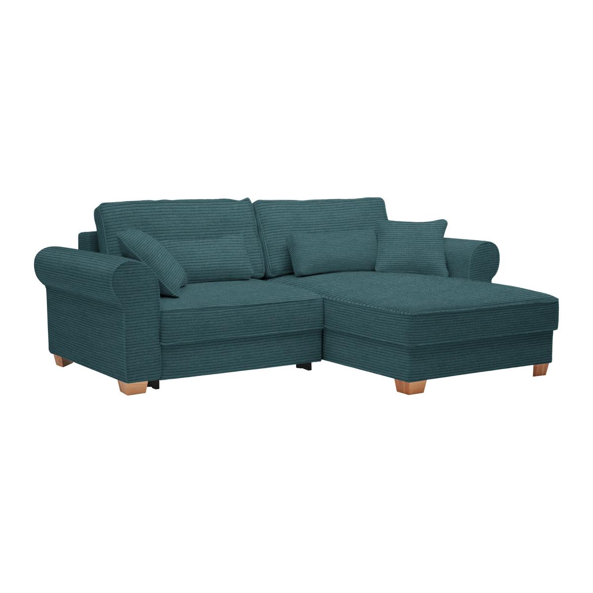 Wohnlandschaft Angelo Petrol - Petrol, MODERN, Holz/Holzwerkstoff (255/92/185cm) - Mömax
