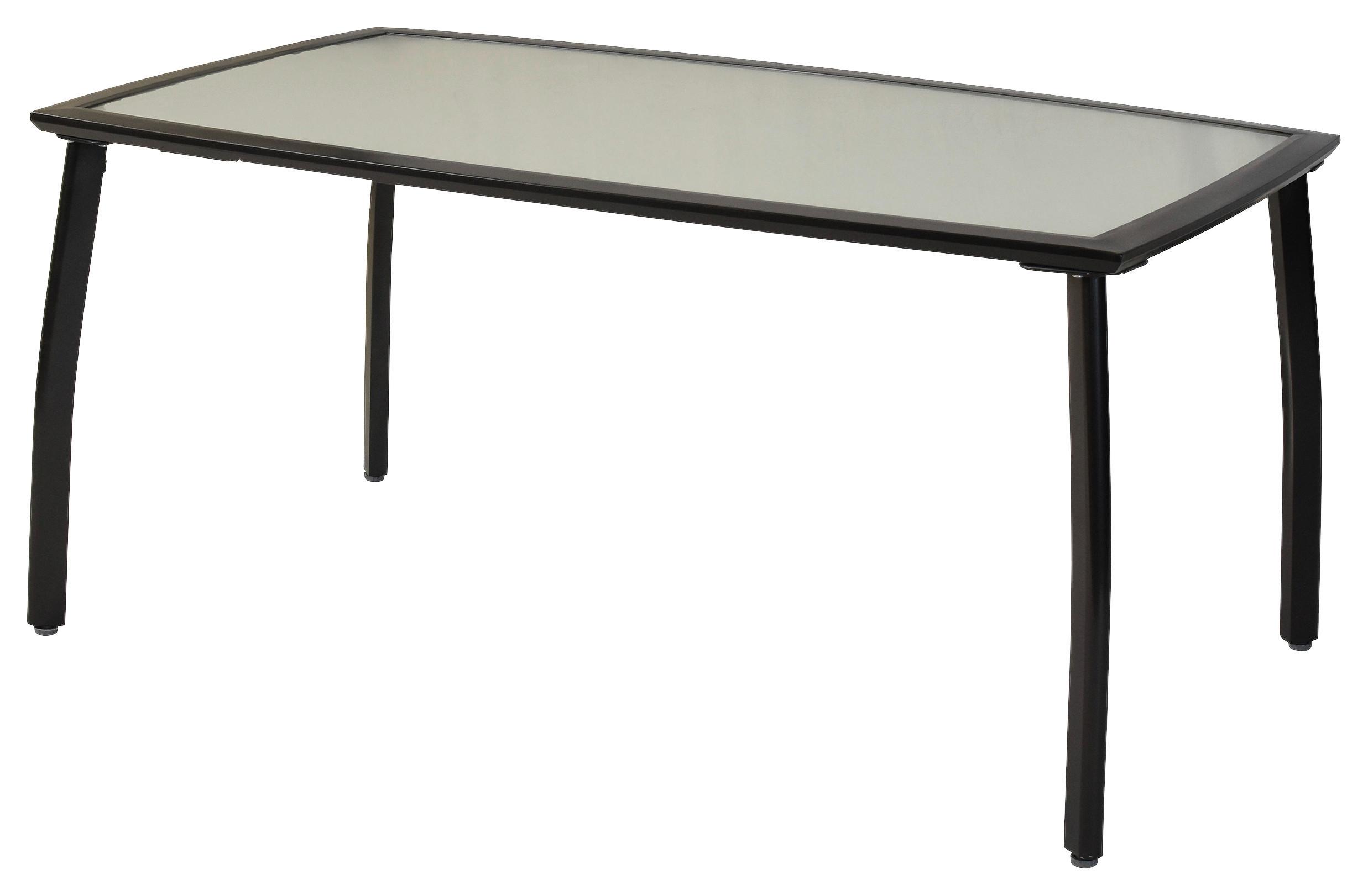 Gartentisch ca. 150x90x75 cm Graphit - Graphitfarben, MODERN, Glas/Metall (150/90/74,5cm) - Gardenson