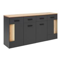 Sideboard Alara Eiche/Anthrazit - Schwarz, MODERN, Holzwerkstoff/Kunststoff (170/87/40cm) - Mömax