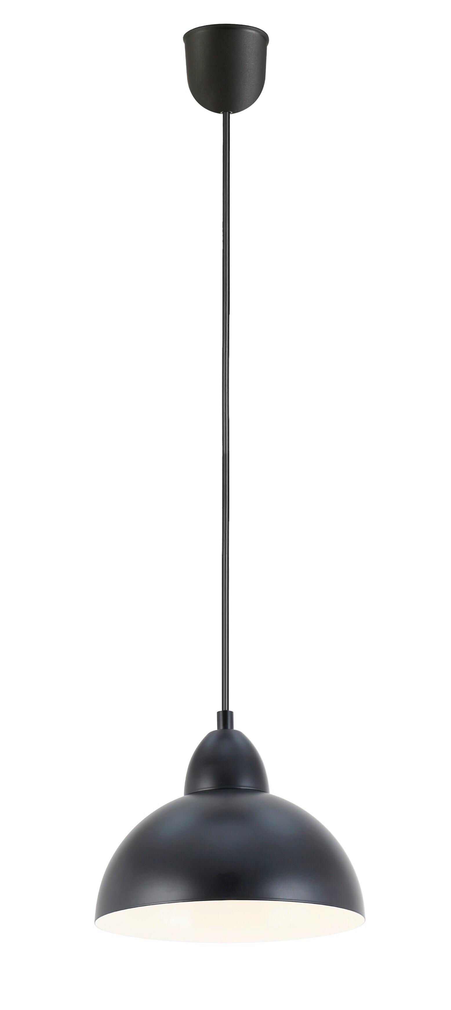 Hängeleuchte Schwarz/weiss Max. 25 Watt - Weiss/Schwarz, Modern, Kunststoff/Metall (20/20/100cm) - Mömax
