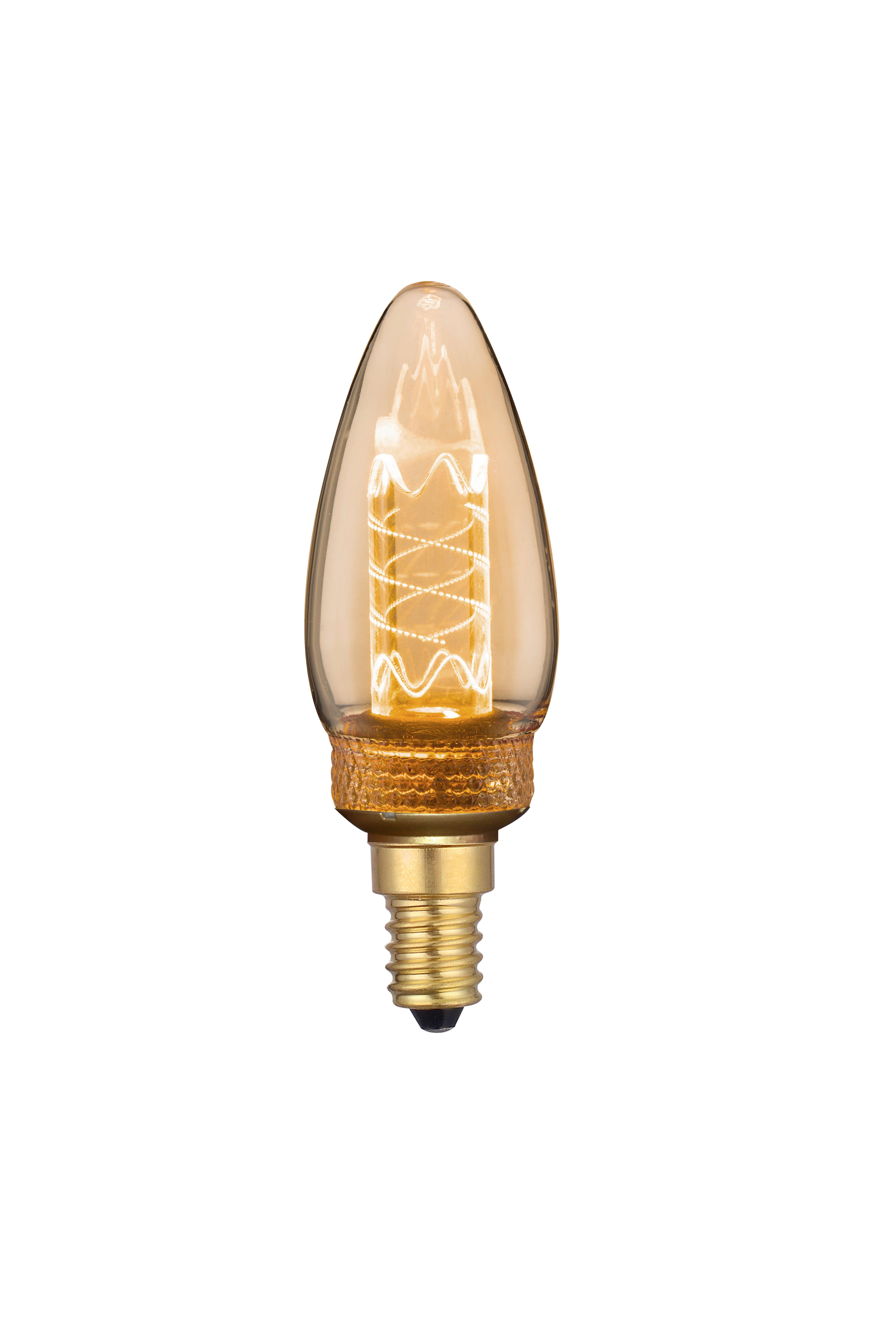 Dekorativna Led-sijalka Acrli, Barva Jantarja, 2 W - barve jantarja, Romantika, steklo (3,5/10cm) - Mömax