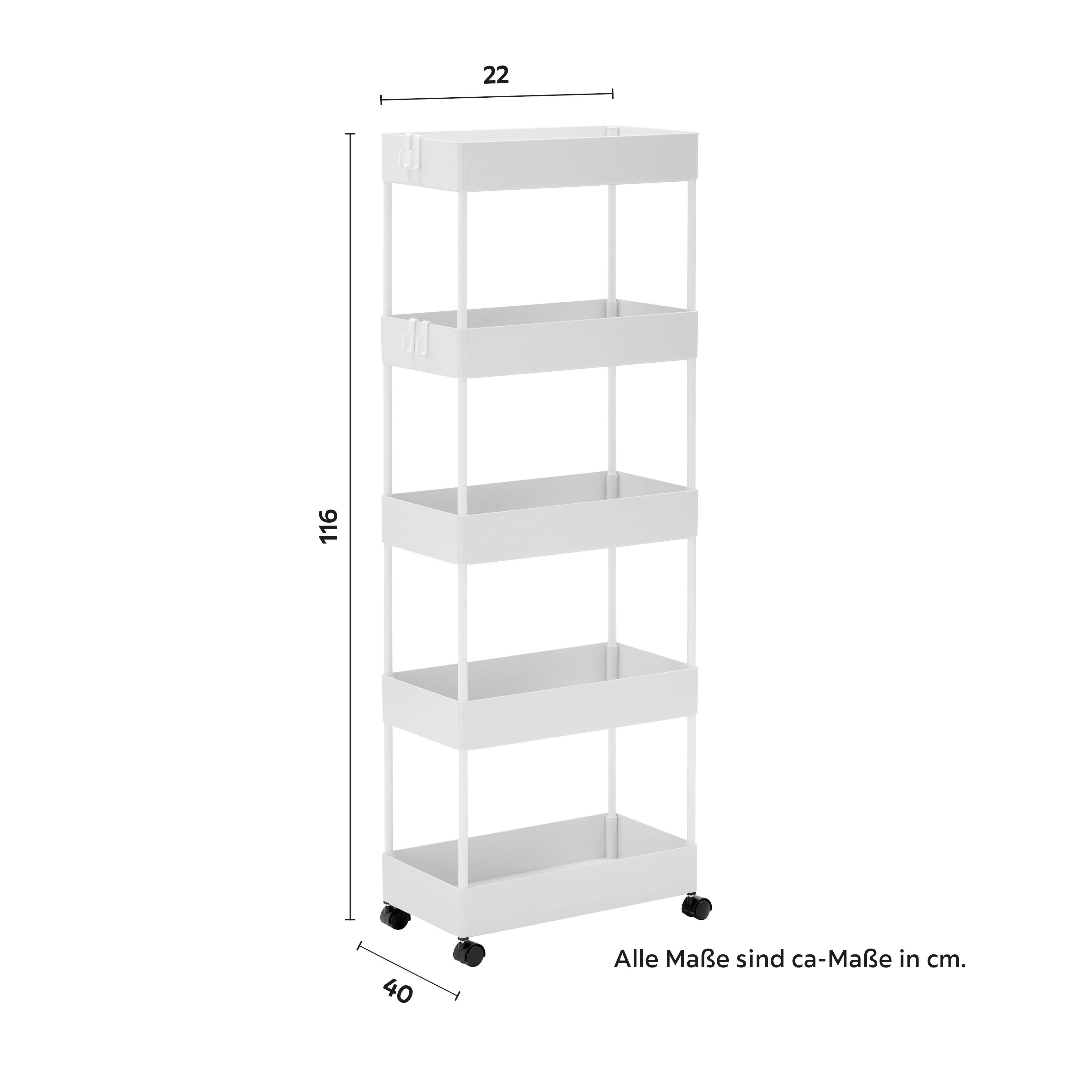 BADRUMSHYLLA SANDRO - vit, Modern, metall/plast (40/116/22cm) - Bessagi Home