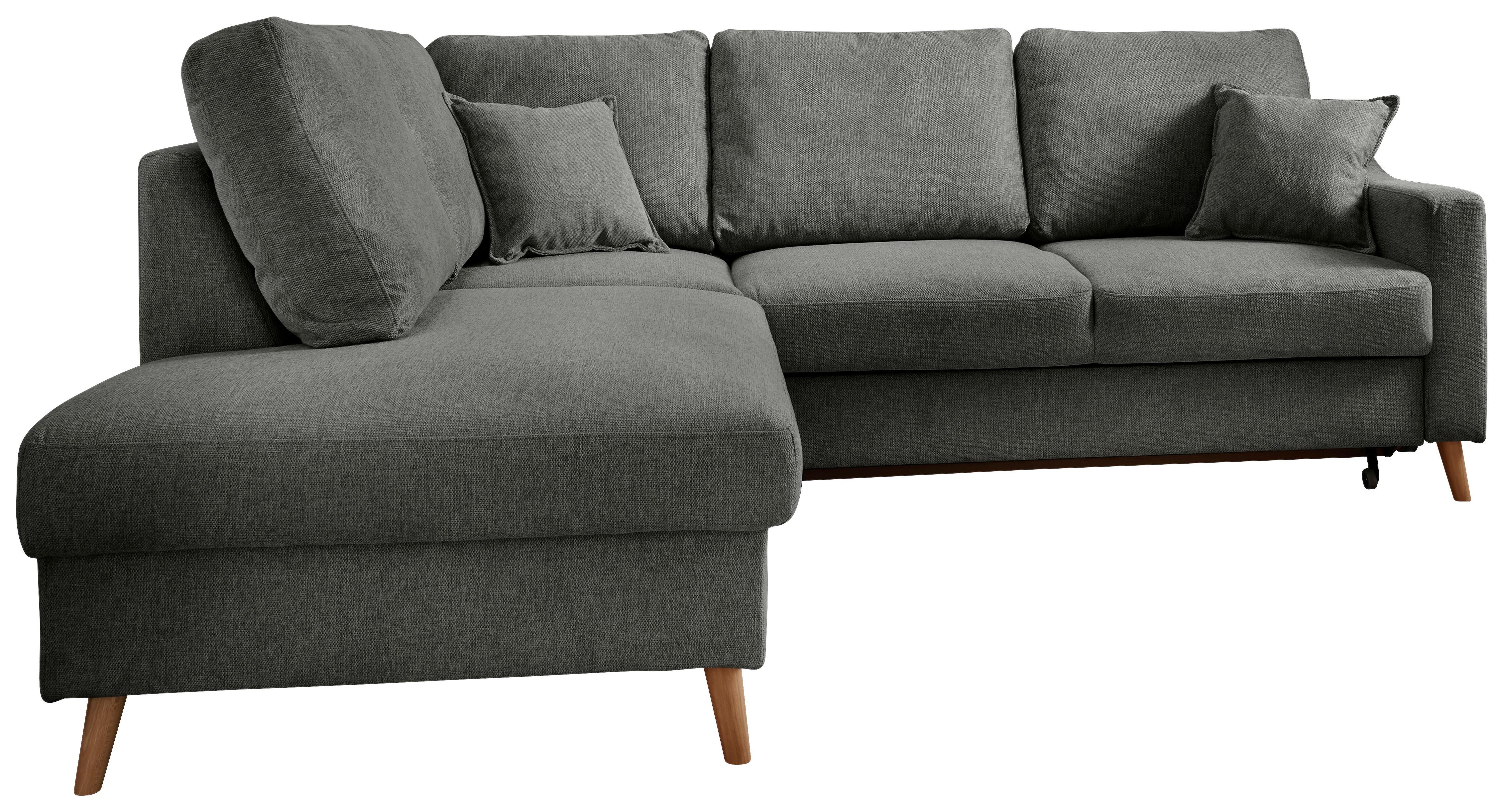 Wohnlandschaft Valentina Anthrazit Struktur - Anthrazit/Naturfarben, KONVENTIONELL, Holz/Textil (200/230cm) - P & B