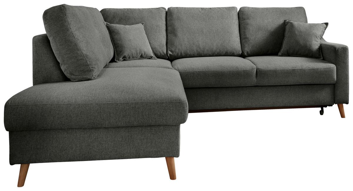 Wohnlandschaft Valentina Anthrazit Struktur - Anthrazit/Naturfarben, KONVENTIONELL, Holz/Textil (200/230cm) - P & B