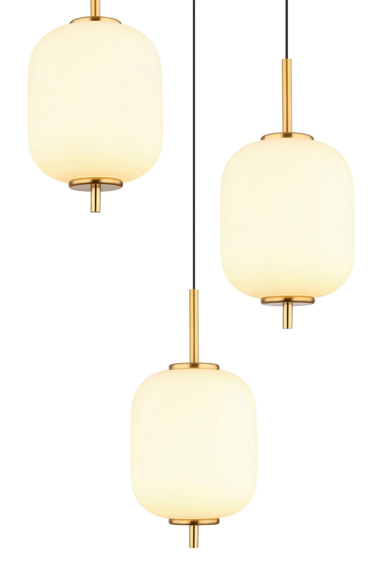 Viseča Led-svetilka 15217-3 Ewald - črna/opal, Konvencionalno, kovina/umetna masa (37,5/220cm)