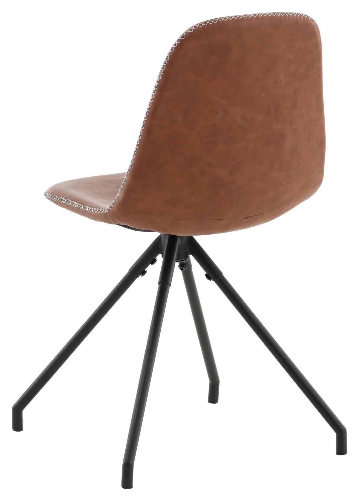 STUHL-SET POLAR - Cognac/Schwarz, Design, Textil/Metall (44/88/54cm) - Livetastic