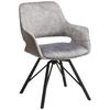 Naslanjač Adriana Vrtljiv, Siva - siva/črna, Moderno, kovina/tekstil (61/85/62,5cm) - Premium Living