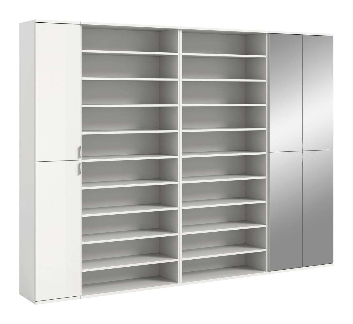 GARDEROBE PROJEKT X - Weiss Hochglanz/Weiss, Design, Holzwerkstoff (251/193/34cm) - Livetastic