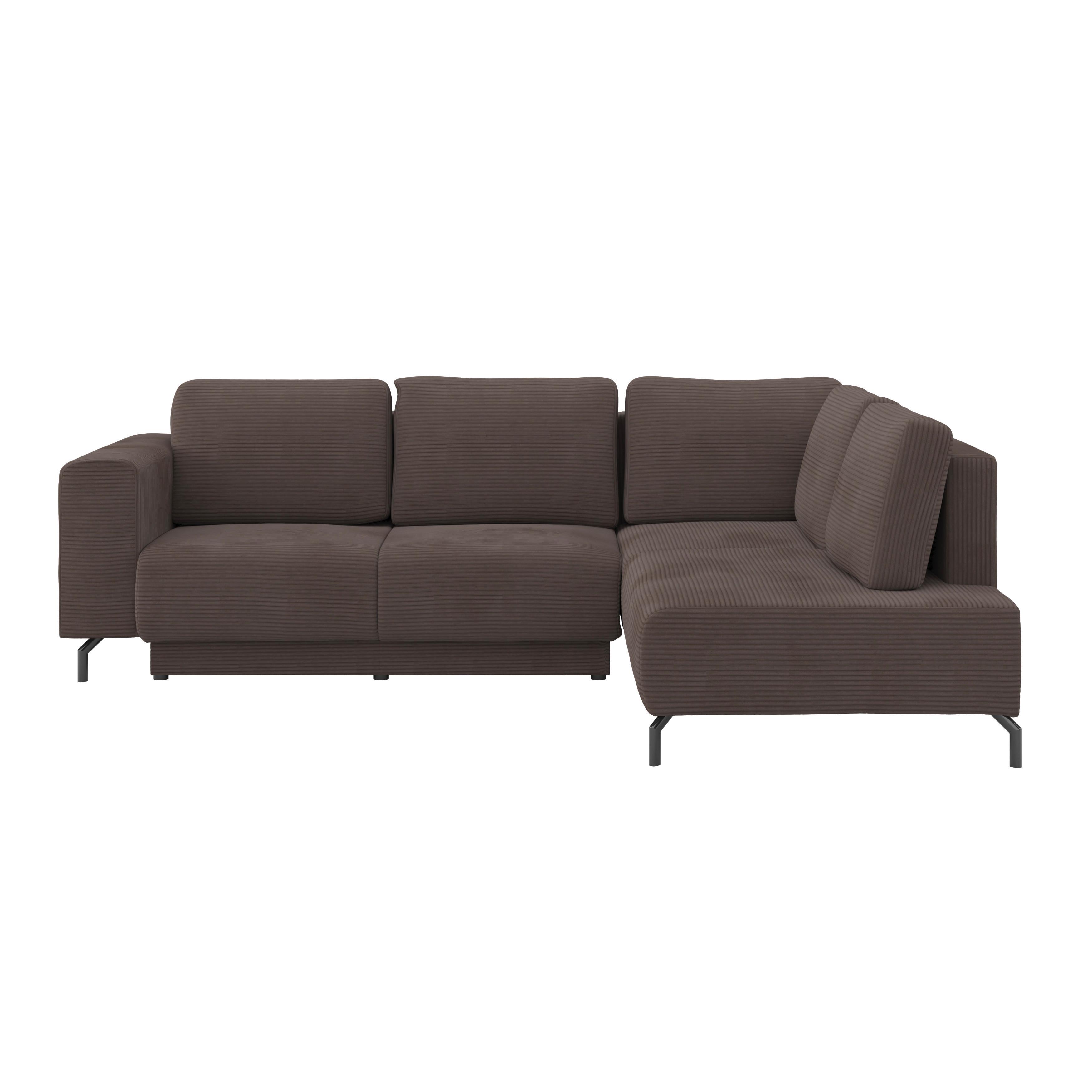 Kutna Garnitura Veni - smeđa/crna, Moderno, tekstil (272/210cm) - Modern Living