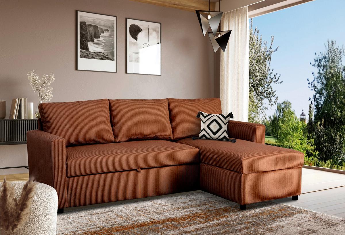 Coltar PARIS - teracotă, Basics, lemn/metal (215/145cm)