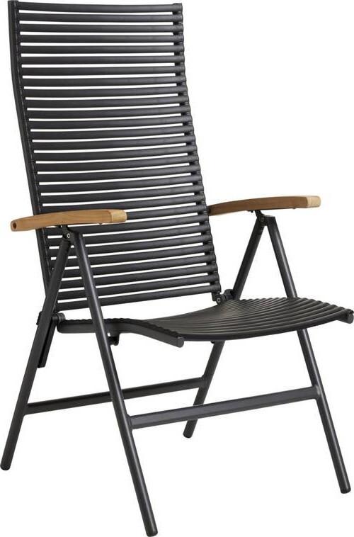 Gartenstuhl Mood Position - Anthrazit/Schwarz, KONVENTIONELL, Holz/Kunststoff (60/111/72cm) - Gardenson
