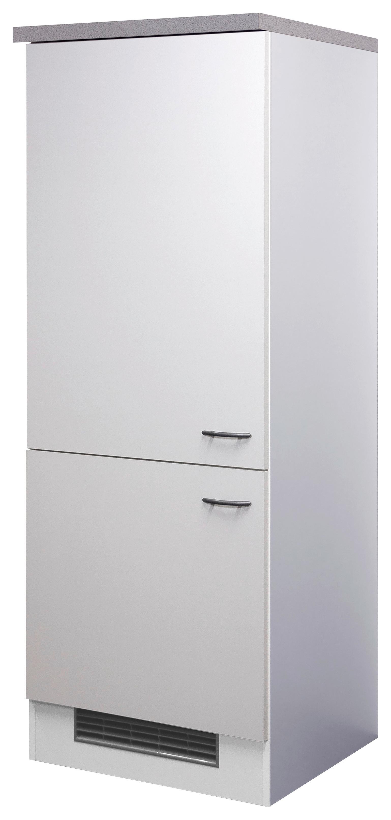 Kühlschrank-Umbauschrank Wito B: 60 cm Weiß / Grau - Edelstahlfarben/Hellgrau, MODERN, Holzwerkstoff/Kunststoff (60/161/60cm) - FlexWell