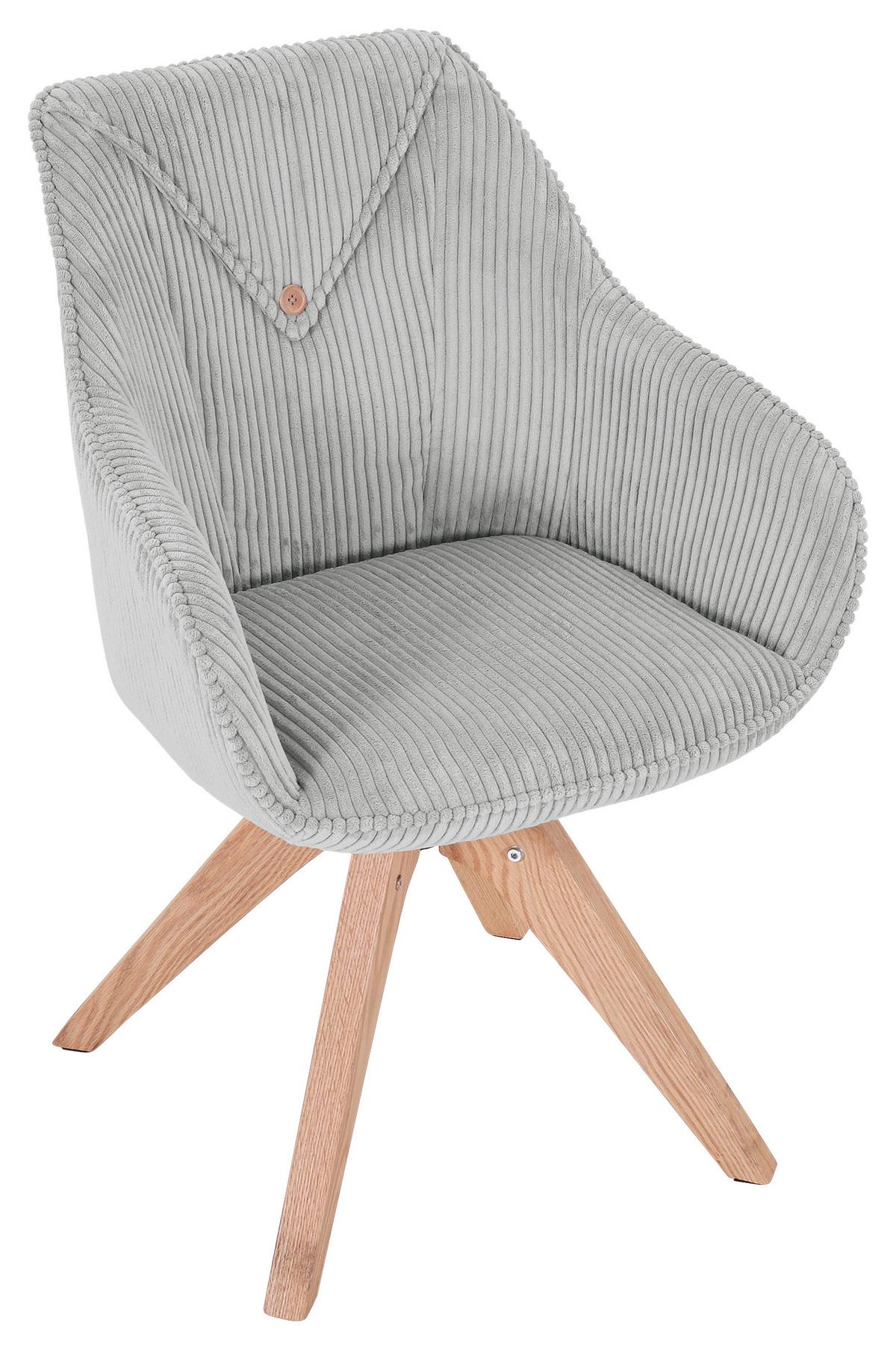 KRZESŁO Z PODŁOKIETNIKAMI EASY - kolor naturalny/jasnoszary, Konventionell, tkanina/drewno (60/83/65cm) - Landscape