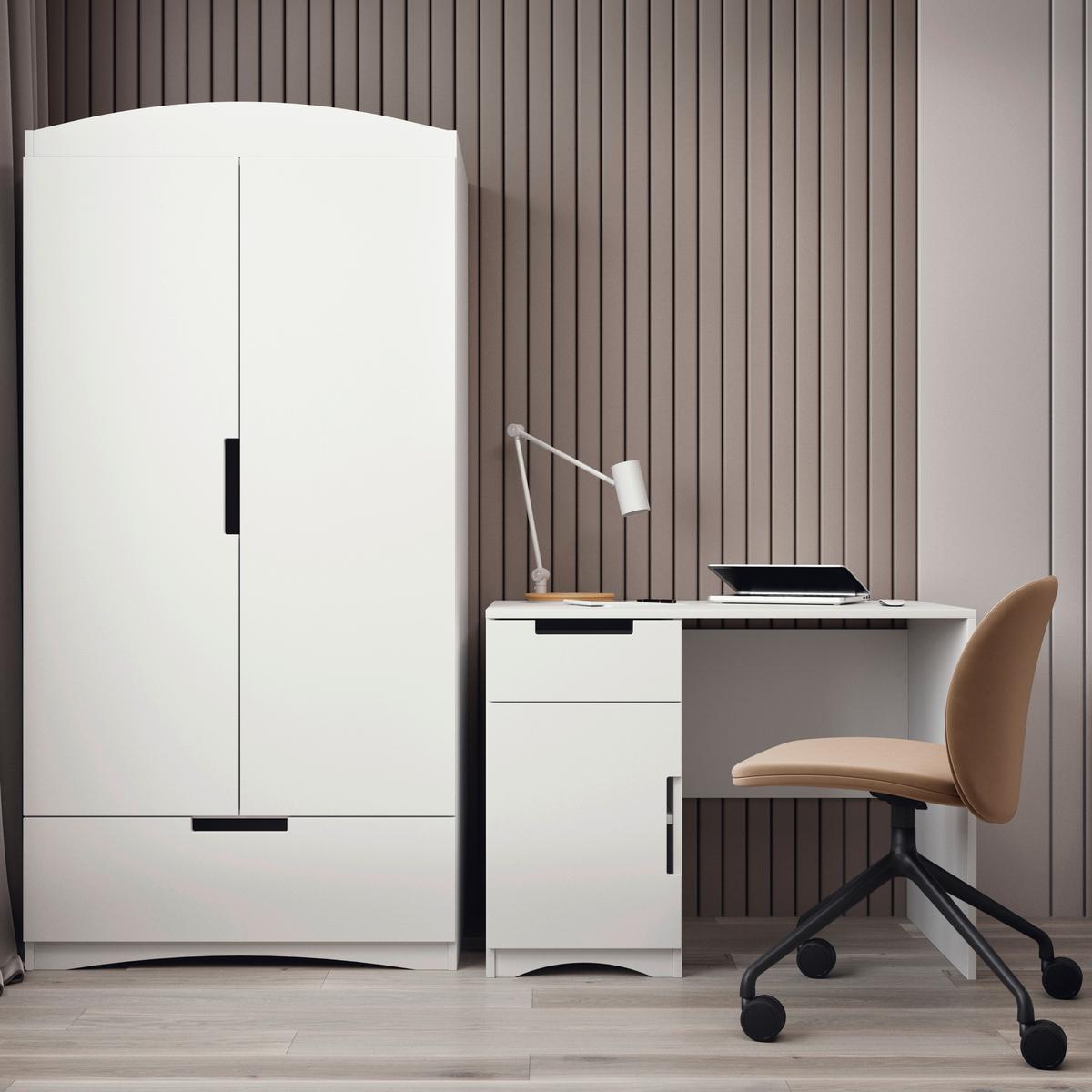 Mladinska Pisalna Miza Classic, Bela, 100x60cm - bela, Moderno, leseni material (100/60/75,5cm) - MID.YOU