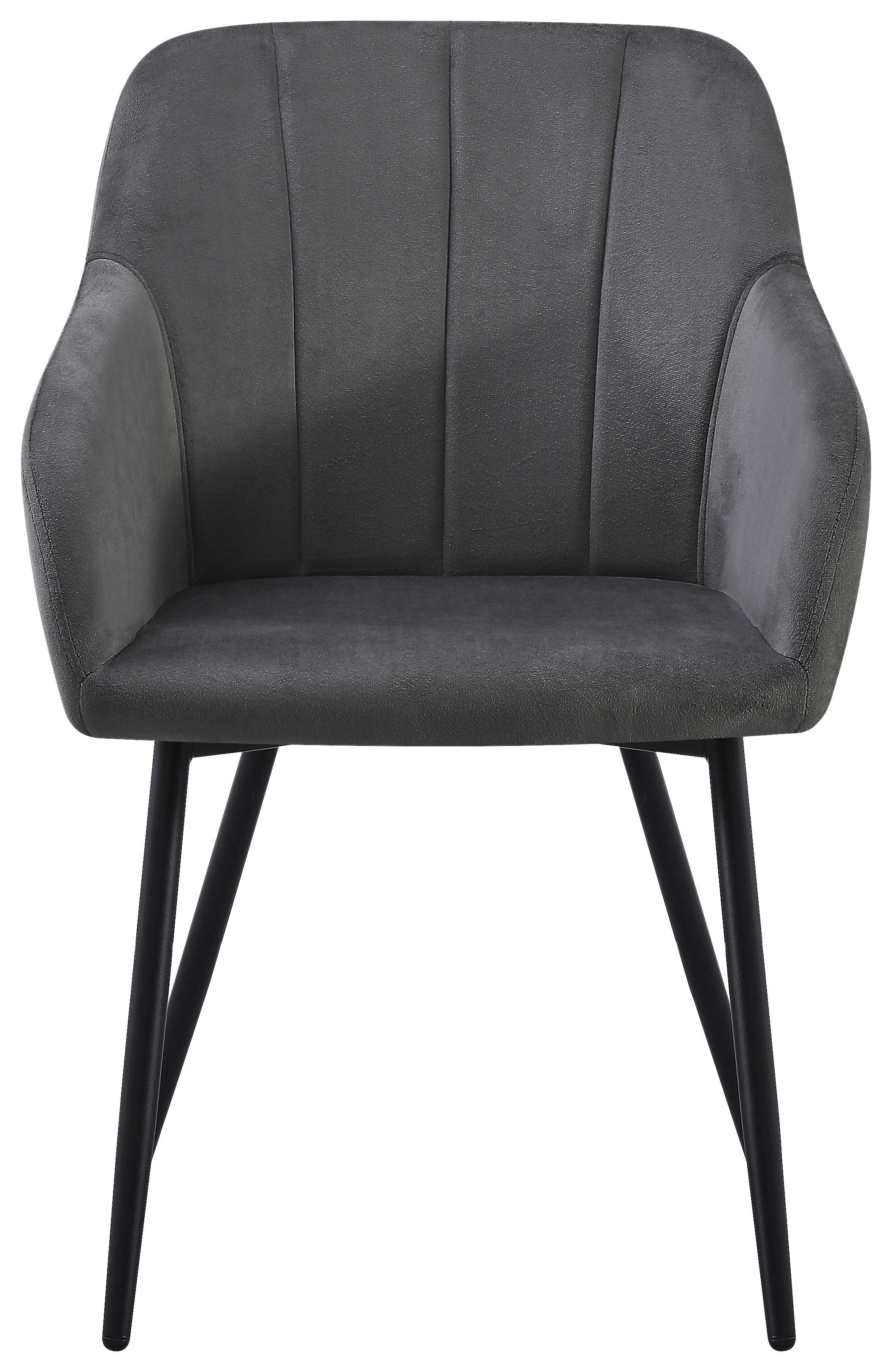 Scaun cu brate JENKE - antracit/negru, Konventionell, metal/textil (56/82/62cm) - Based