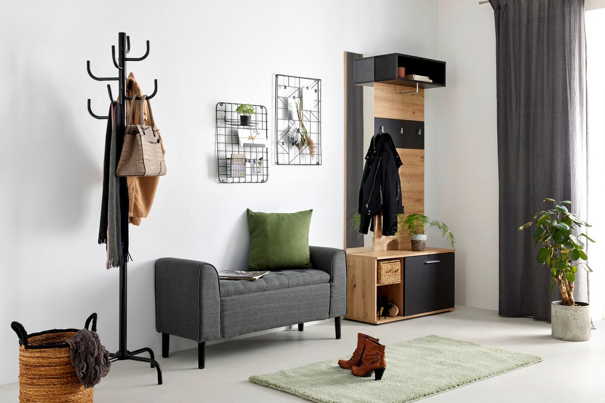 Predsoblje Urbino - siva/boje hrasta, Moderno, drvni materijal (90/194/30,4cm) - Based