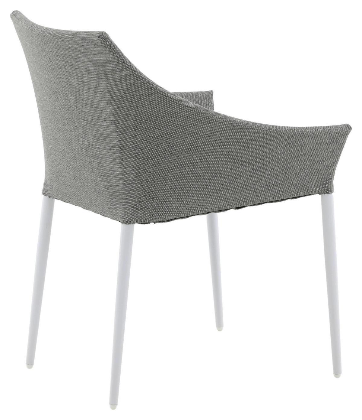 Gartenstuhl 2er-Set Spoga ca. 60x81x62 cm Grau/Weiß - Weiß/Grau, KONVENTIONELL, Textil/Metall (60/81/62cm) - Gardenson