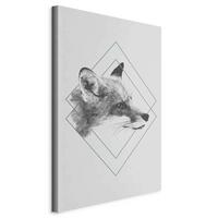 Slika Na Platnu Clever Fox - temno siva/svetlo siva, Basics, tekstil/leseni material (40/60/1,2cm) - artgeist