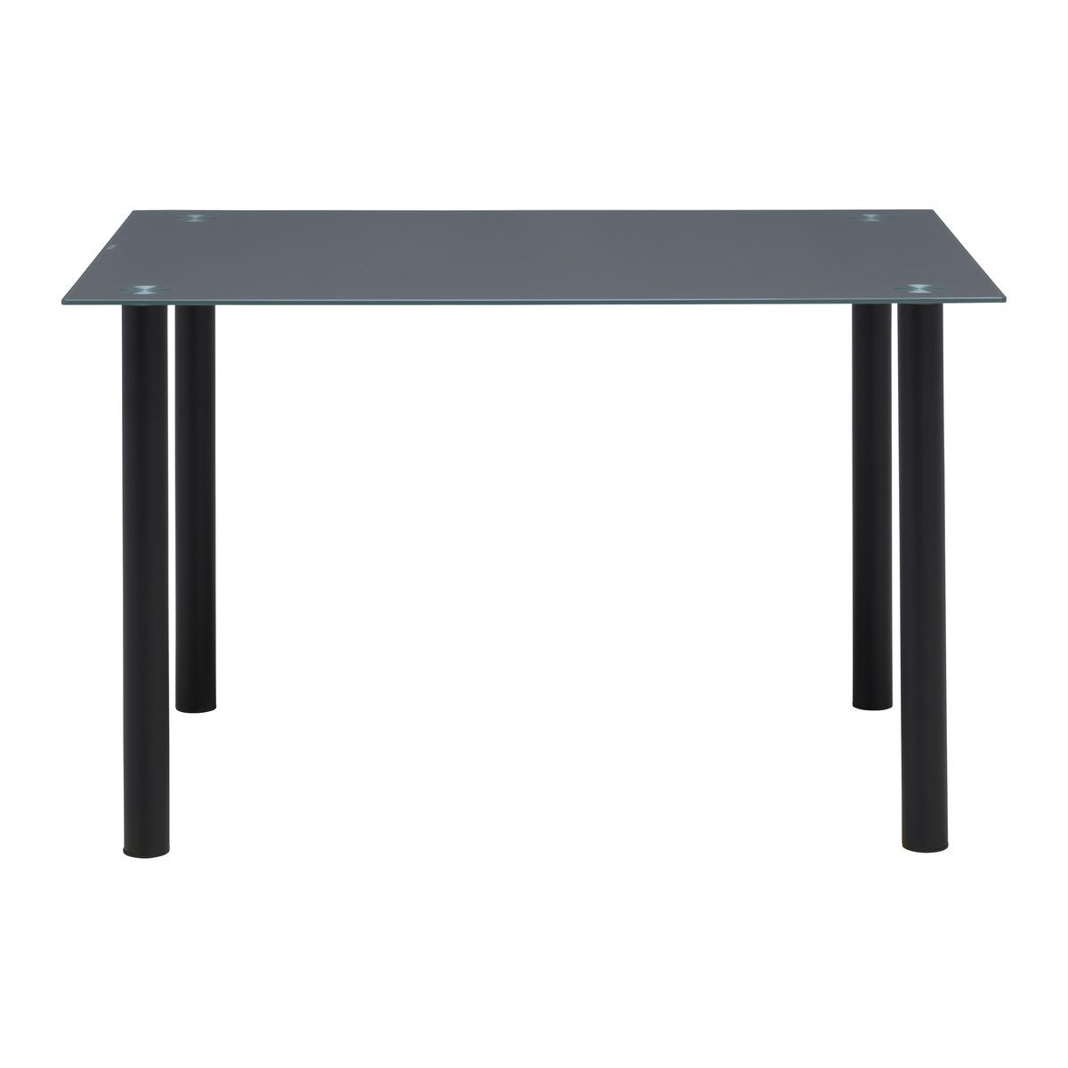 Esstisch Simon in Grau/Schwarz - Schwarz/Grau, Basics, Glas/Metall (120/76/80cm) - Mömax