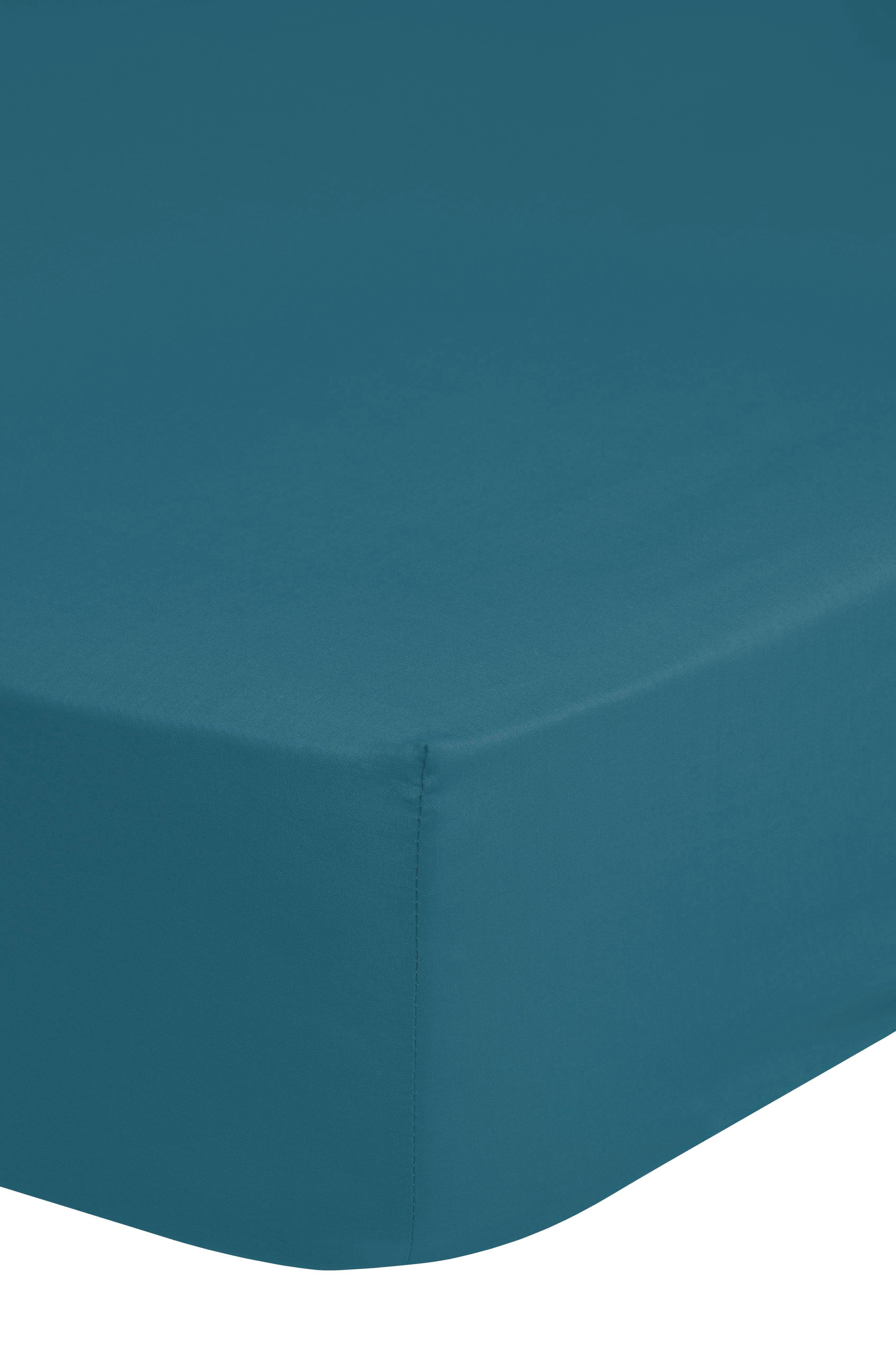 Spannleintuch Satin ca. 90x220cm - Petrol, Basics, Textil (90/220cm) - MID.YOU
