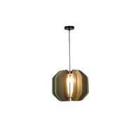 LAMPA WISZĄCA VELVET GREEN - zielony/szary, Trend, tworzywo sztuczne/tkanina (43/135cm) - Novel