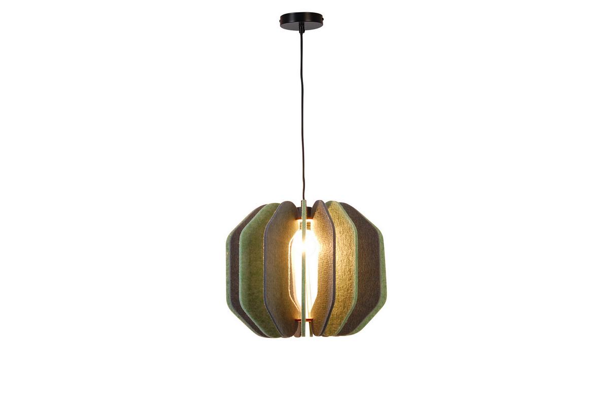 LAMPA WISZĄCA VELVET GREEN - zielony/szary, Trend, tworzywo sztuczne/tkanina (43/135cm) - Novel