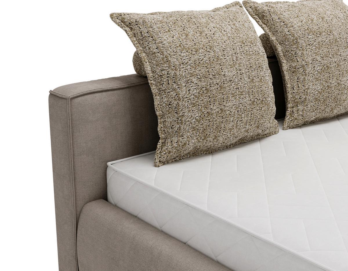 Polsterbett Olive Beige ca. 160x200 - Sandfarben/Beige, KONVENTIONELL, Holzwerkstoff/Kunststoff (160/200cm) - Mömax