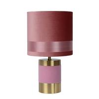 LAMPA STOŁOWA 10500/81/66 EXTRAVAGANZA FRIZZ - jaskrawy róż/kolor złoty, Konventionell, metal/tkanina (18/32cm) - Lucide