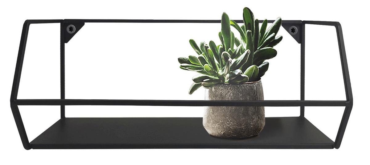 REGAŁ ŚCIENNY NORA - czarny, Trend, metal (40/16/16cm) - Landscape