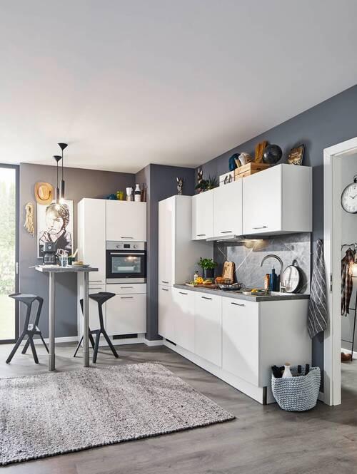 Einbauküche PN80 Weiß - Weiß, MODERN, Holzwerkstoff (150/240cm) - Pino
