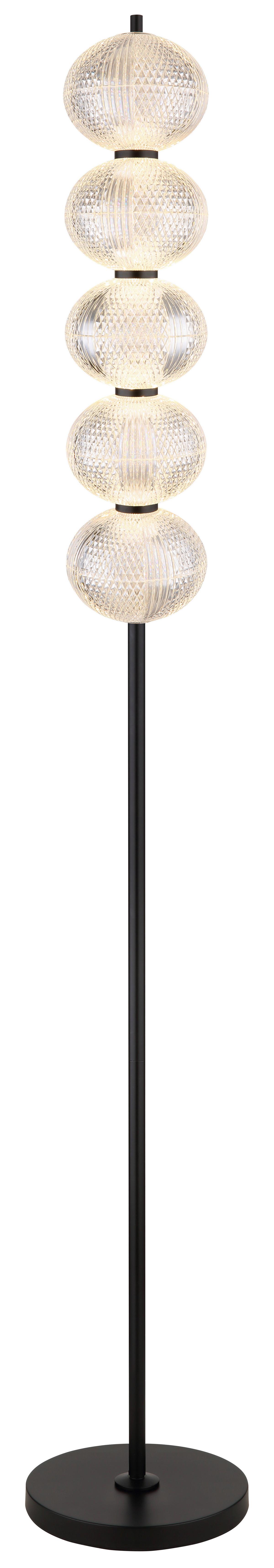 Stoječa Led-svetilka 16042s - črna/prozorno, Konvencionalno, kovina/umetna masa (25/160cm) - Globo