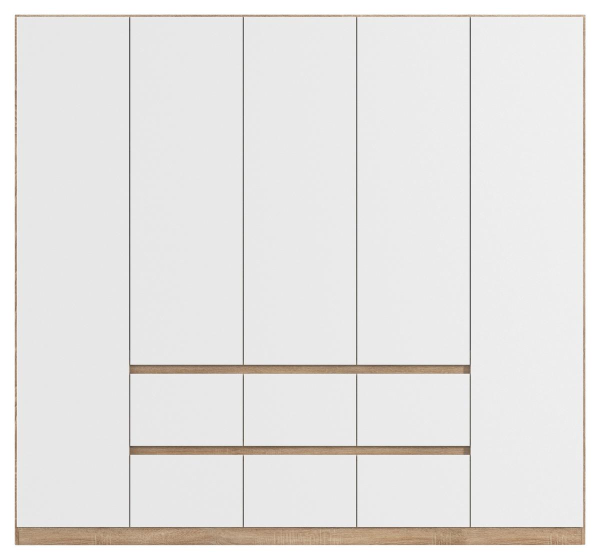 DULAP  USI ROTATIVE MAINZ - alb/culoare lemn stejar, Basics, material pe bază de lemn (226/210/54cm) - Modern Living