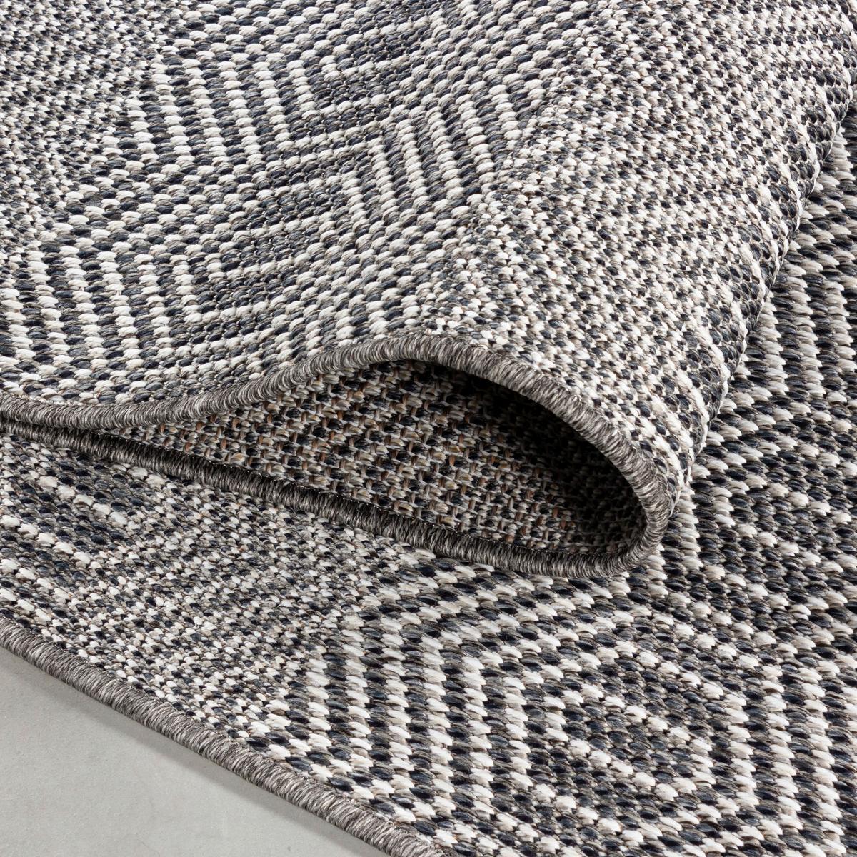 Flachwebeteppich Aruba Grau ca. 120x170cm - Grau, Design, Textil (120/170cm) - Novel
