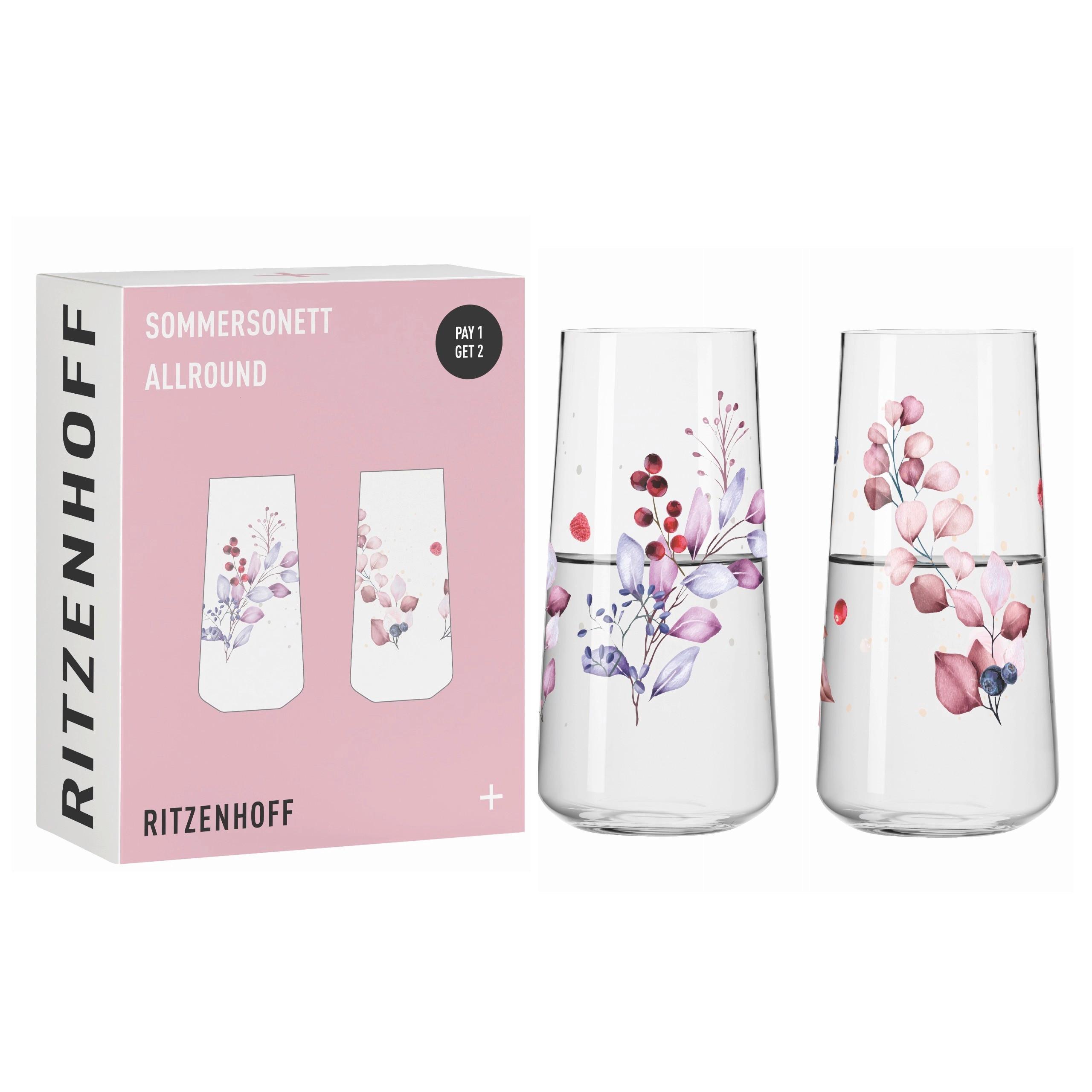 SZKLANKA DO DRINKÓW 6241001 - jaskrawy róż/czerwony, Lifestyle, szkło (614ml) - Ritzenhoff