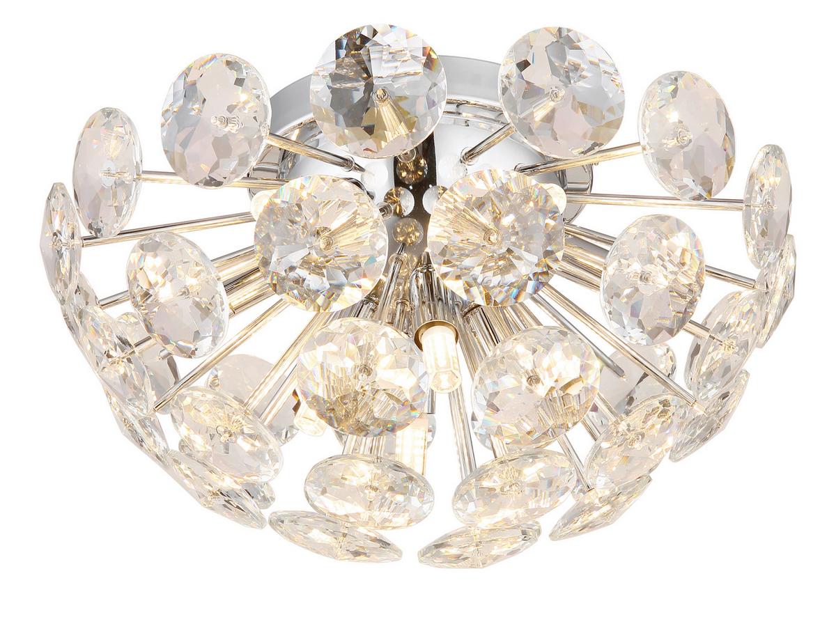 DECKENLEUCHTE 16047DC VIRINA - Klar/Chromfarben, Konventionell, Glas/Metall (39/22cm) - Globo