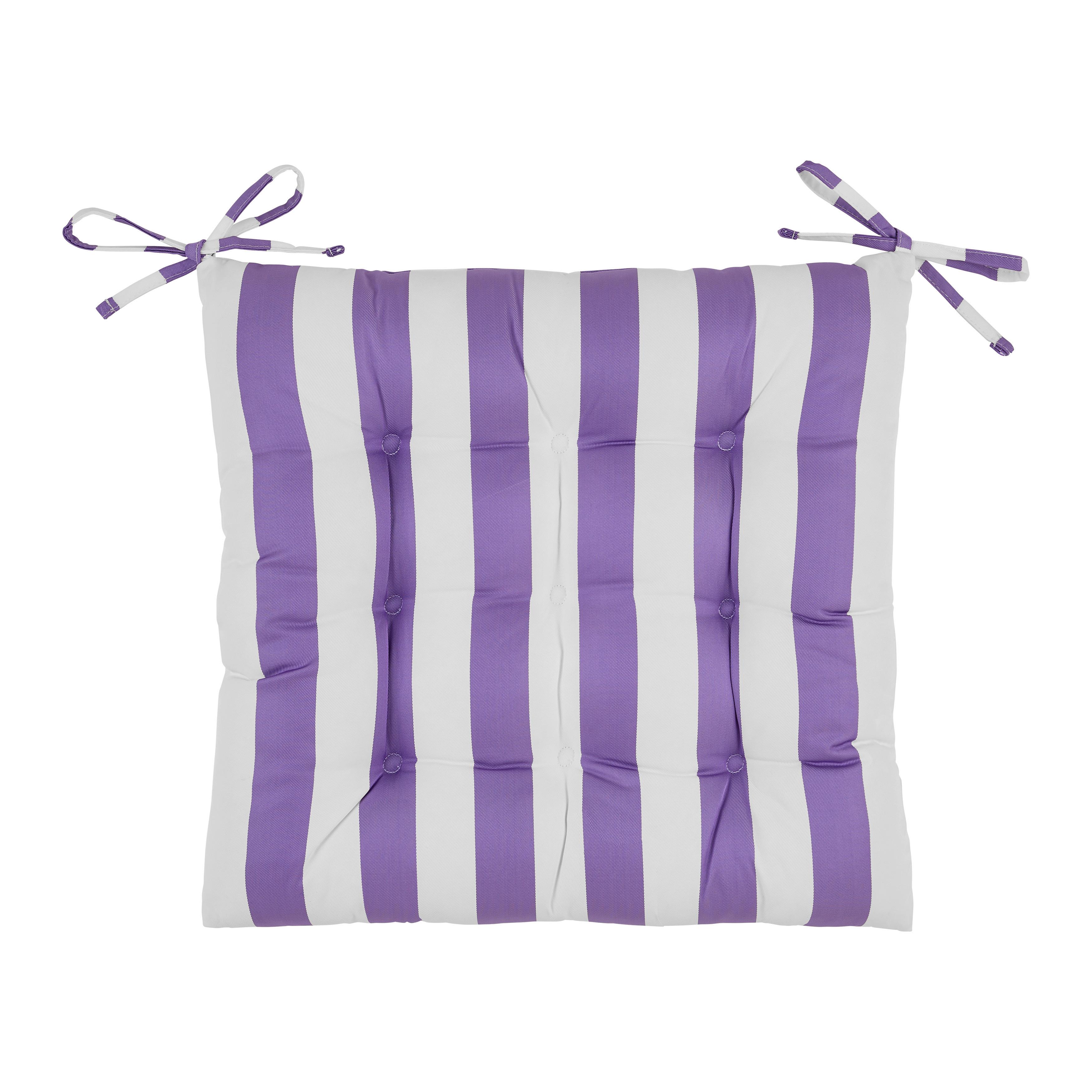 Sitzkissen Amore Streif Weiß/Flieder ca. 45x45cm - Flieder/Weiß, Textil (45/45cm) - Mömax