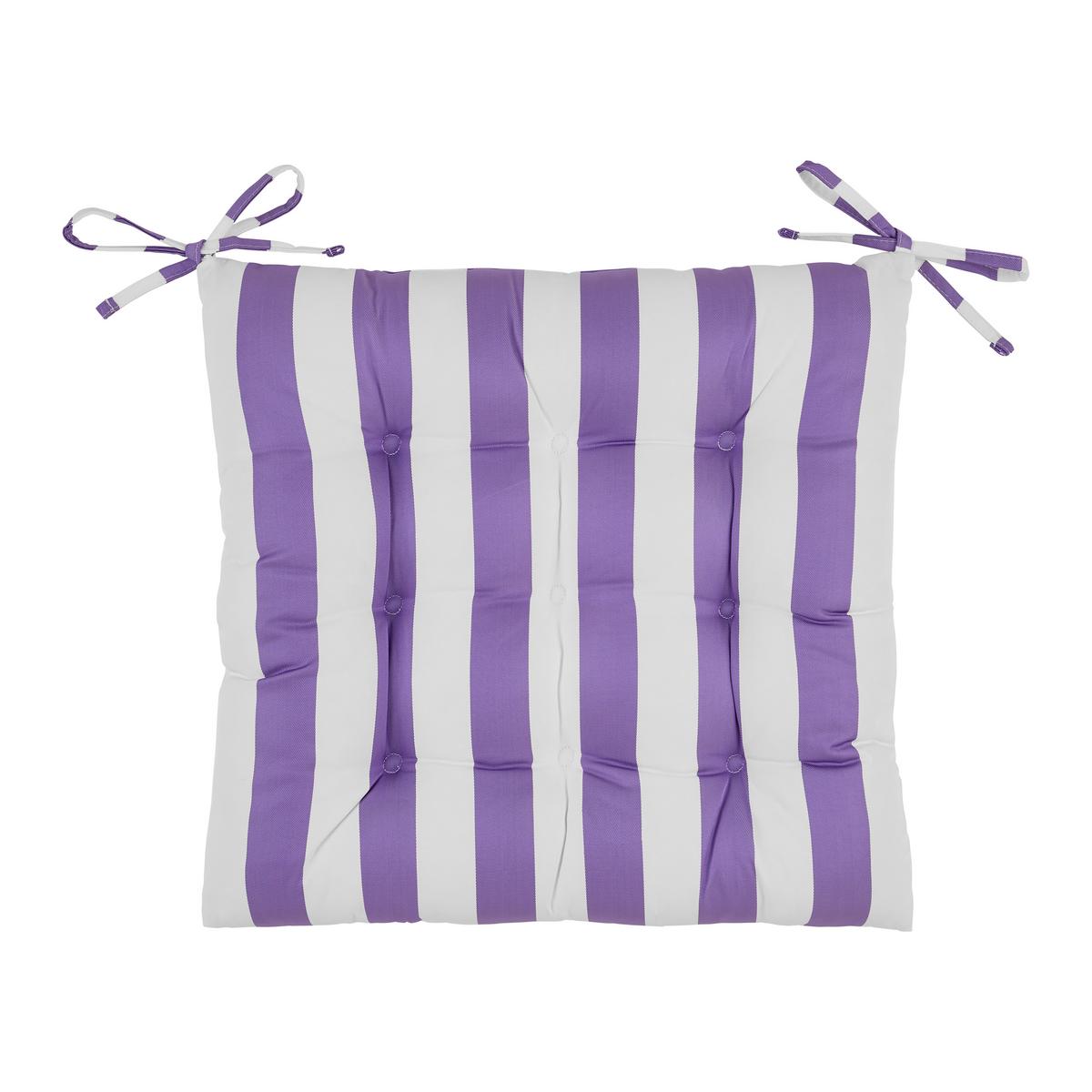 Sitzkissen Amore Streif Weiß/Flieder ca. 45x45cm - Flieder/Weiß, Textil (45/45cm) - Mömax