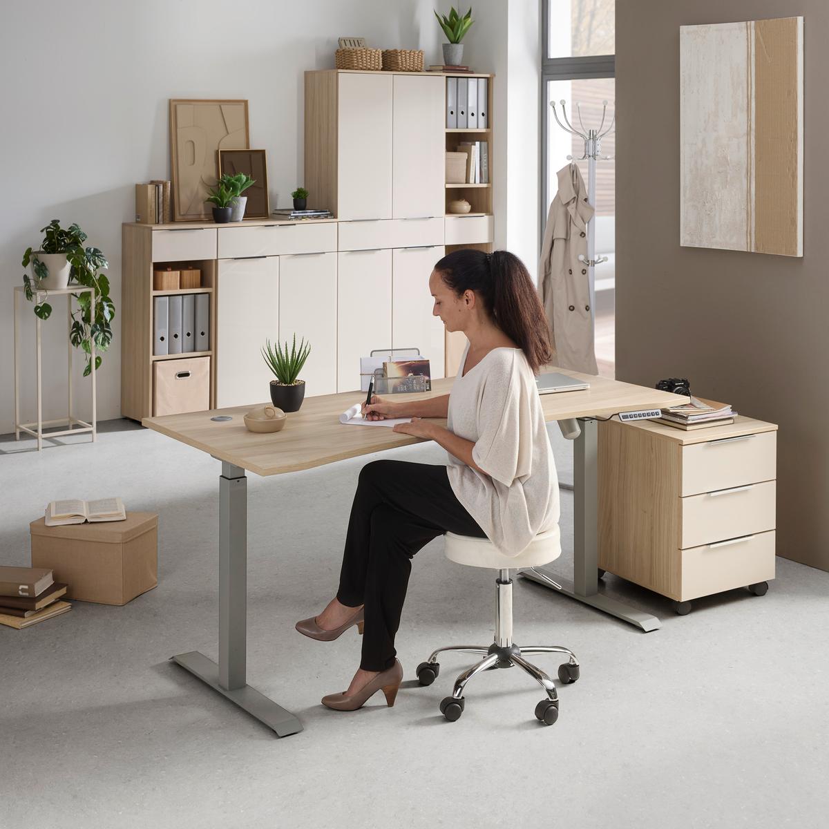 Schranksystem Siena Kaschmir/Eichefarben - Kaschmir/Chromfarben, MODERN, Holzwerkstoff/Metall (80/198/38cm) - Mömax