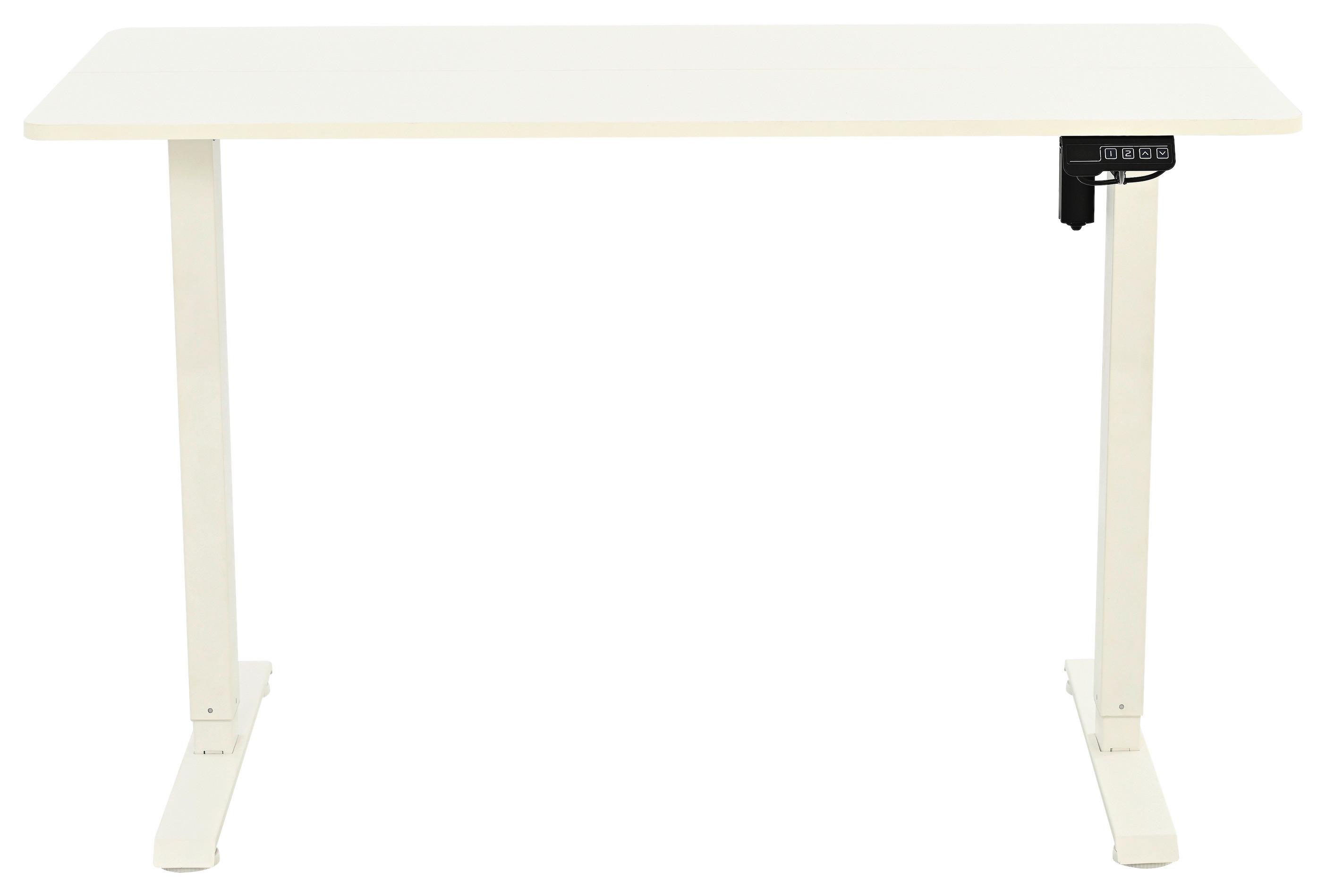 SKRIVBORD CHARLIE - vit, Modern, metall/trämaterial (120/60/72-118cm) - Mömax