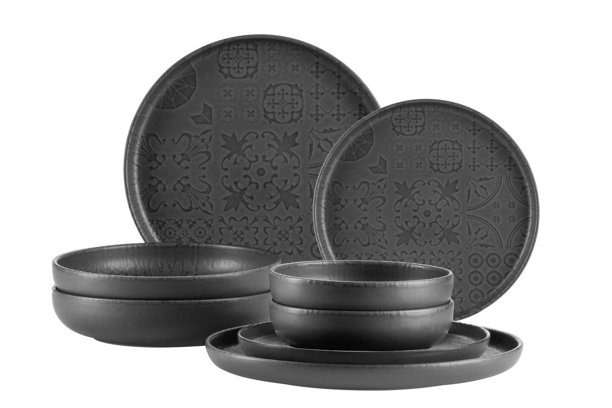 KOMBISERVICE TRAD. TILES SCHWARZ - Schwarz, Basics, Keramik - Mäser