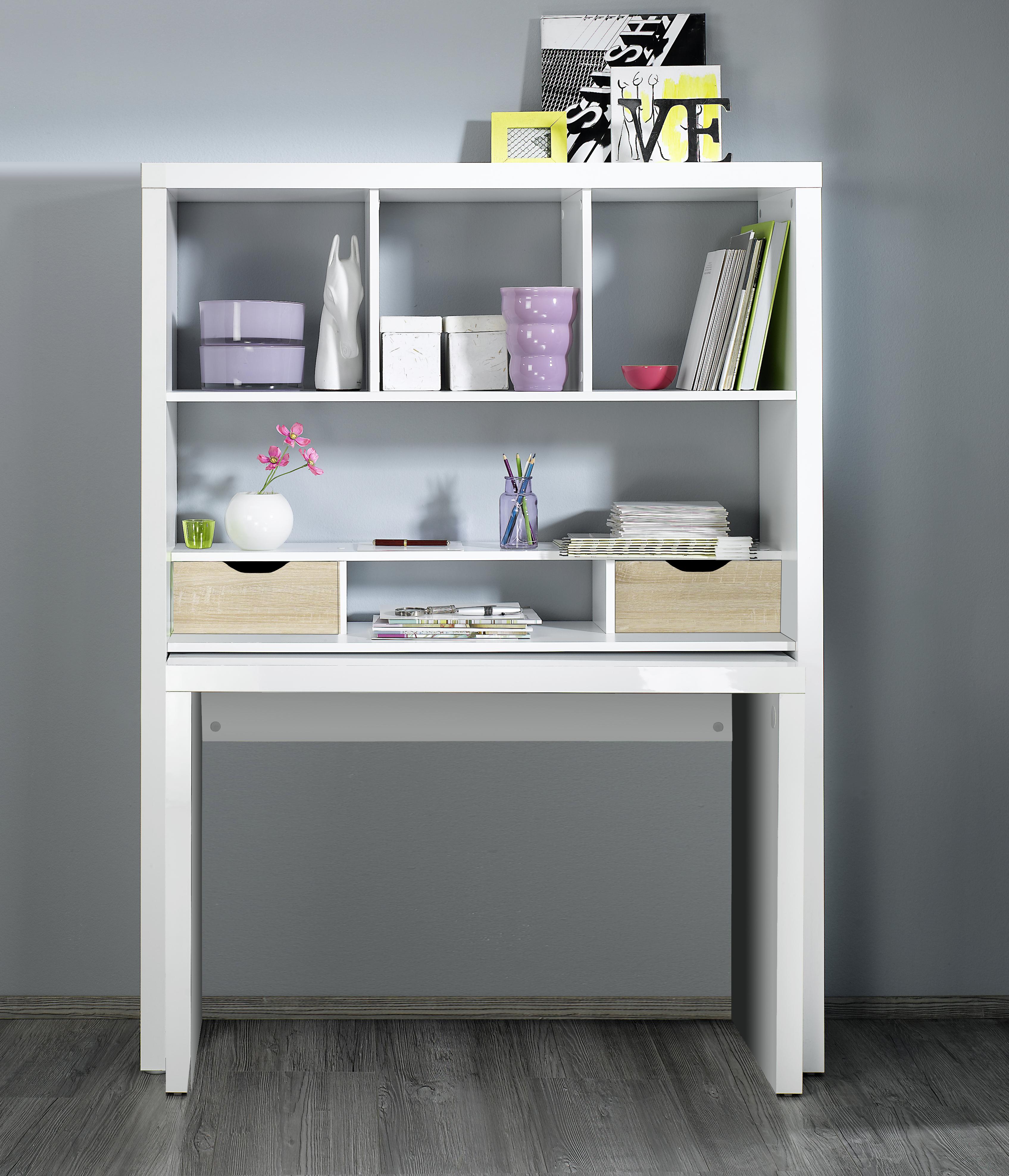 Íróasztal Space - Tölgyfa/Fehér, modern, Faalapú anyag (117,2/156,6/45cm) - Modern Living