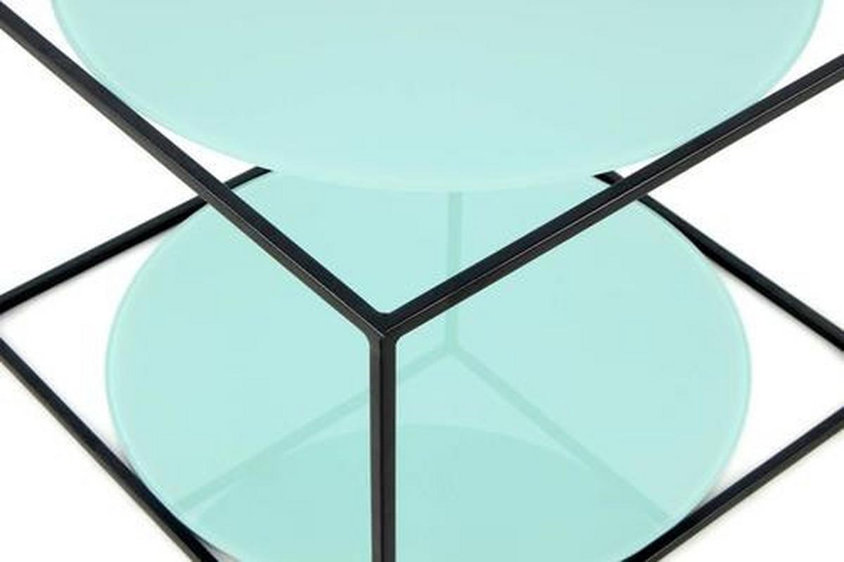 BEISTELLTISCH 2LYMU - Schwarz/Grün, Basics, Glas/Metall (50/50/36cm) - Kayoom